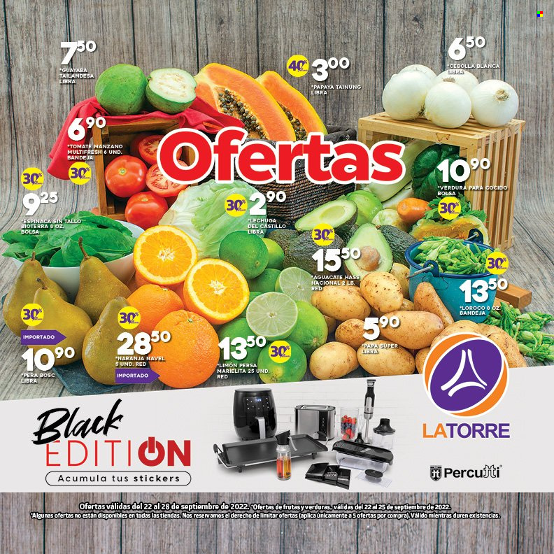 Oferta vigente Supermercados La Torre - 22.9.2022 - 28.9.2022. Página 1.