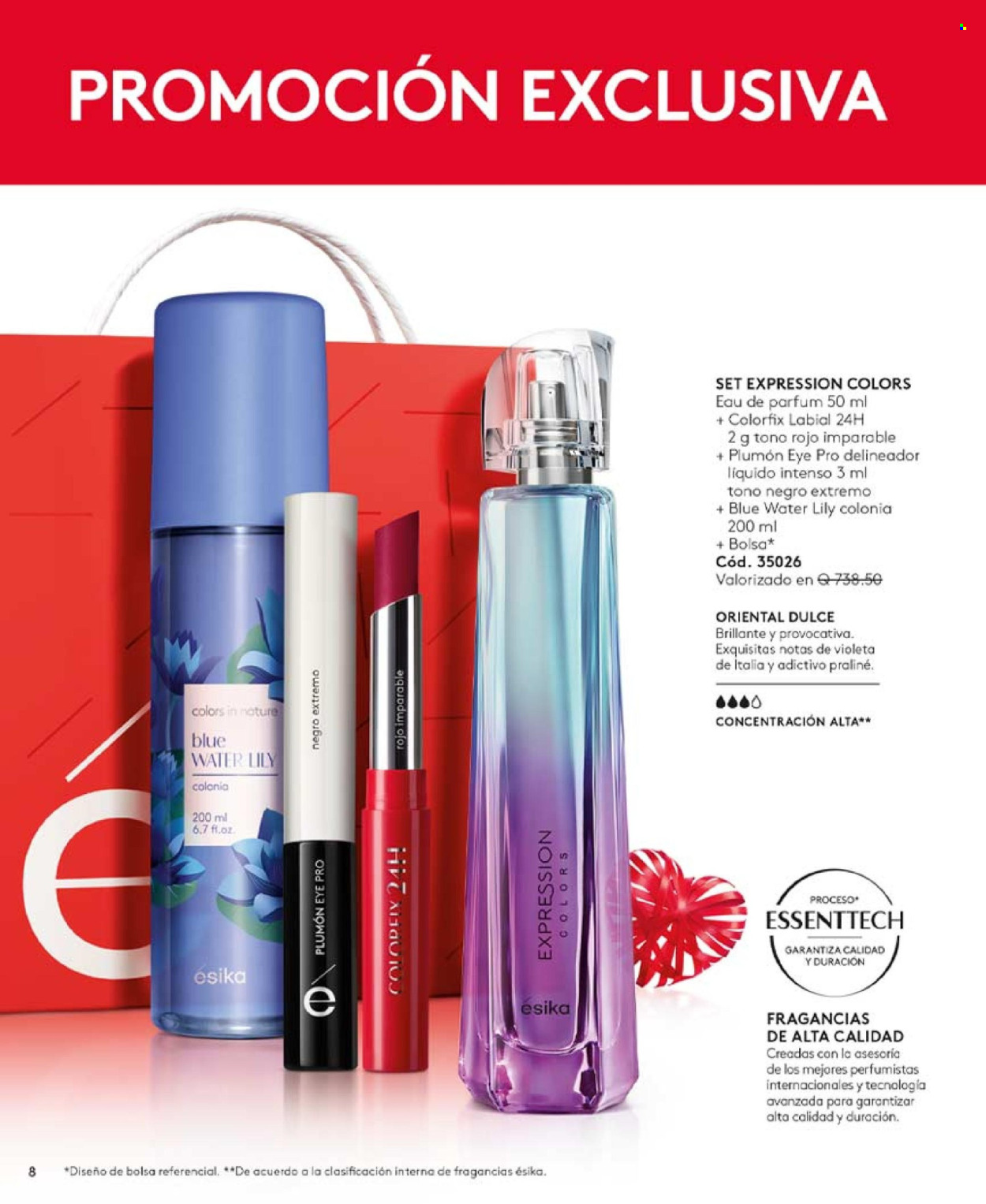 thumbnail - Folleto actual Ésika - Ventas - delineador, labial, perfume. Página 8.