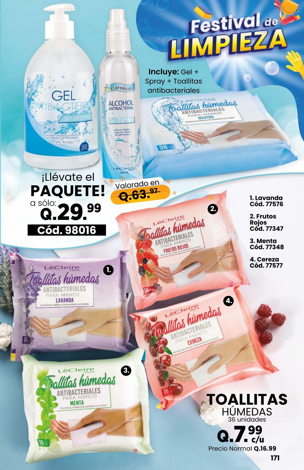 thumbnail - Folleto actual LêCleire - 1.5.2024 - 31.5.2024 - Ventas - toallitas, toallas húmedas, gel antibacterial. Página 173.