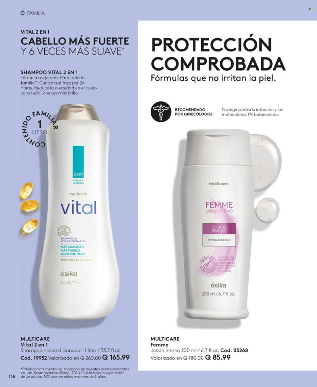 thumbnail - Folleto actual Ésika - Ventas - champú, jabón, jabón íntimo, acondicionador, shampoo. Página 142.